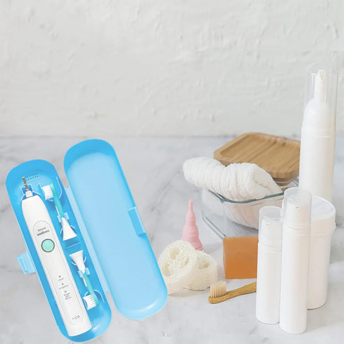 2 Pcs Electric Toothbrush Travel Case, Portable Travel Toothbrush Holder for Electric Toothbrush Set (Blue and Black)...