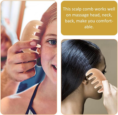 2pcs Scalp Massage Comb Massage Tools Wooden Massage Tool Massage Scraper Resin guasha Board spa Scratcher Scalp Massagers Resin Beeswax Massager ...