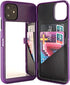 for iPhone 11 Case, Wallet Case with Kickstand Built-in Mirror Shockproof Card Holder Protective Cover for Apple iPhone 11 6.1 Inch - Purple...