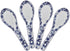 Porlien 5-inch Porcelain Navy Blue Floral Soup Spoons Set of 4...
