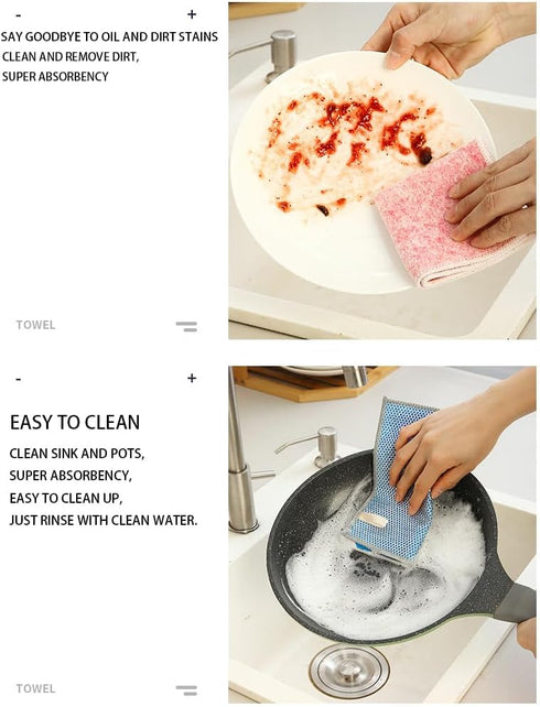 2024 New Multipurpose Silver Wire Cleaning Dish Cloths Thickened Both Wet and Dry Absorb Oil and Water Suitable for Kitchen Cleaning?6pcs?...