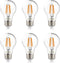 A19 LED Filament Bulbs, 60W Equivalent, Edison Vintage Dimmable Energy Efficient Lamp for Pendant Wall Light Fixtures Office Bedroom Bathroom, E26...