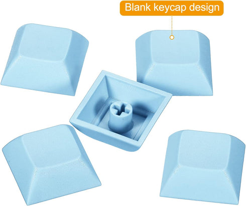 PATIKIL 1U Blank Keycaps, 5 Pack Universal PBT Keyboard Replacement Accessories for MX Mechanical Keyboard, Light Blue...