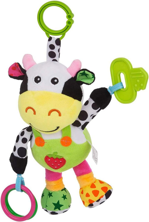 TOYANDONA Toddler Toys Puzzle Toys Infant Baby Toys Soft Newborn Crib Toys Plush Cow Early Development Stroller Car Toys for Infant, Newborn Birth...