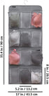 Dual Sided Hanging Shoe Organizer for Closet with Rotating Hanger Hanging Shoe Rack Holder with 24 Large Pockets (Grey-Mesh Pockets)...