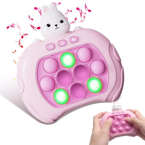 Pop Game Light Up Fidget Toy, Quick Push Bubble Game, Decompression Breakthrough Puzzle Pop Game Machine, Multiple Game Modes Toy for 3+ Years (Ra...