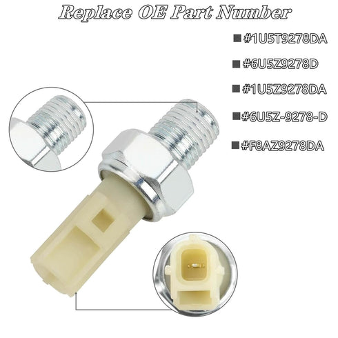 6U5Z9278D Engine Oil Pressure Sensor for Ford F150, Explorer, Ranger, Mustang - Oil Pressure Switch Replaces SW6357 1U5T9278DA, 1U5Z9278DA, 6U5Z92...