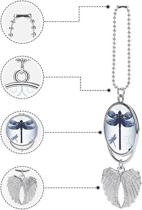 Beautiful Dragonfly Car Pendant for Rear View Mirror, Angel Wings Car Pendant Hanging Accessories, Christmas Decorations...
