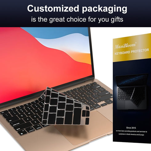Silicone Keyboard Cover Skin for MacBook Air 13.3 inch A2337 M1 Released in Nov. 2020 US Layout Ultra Thin Protector Cover Skin NOT for 13.6" M4 M...