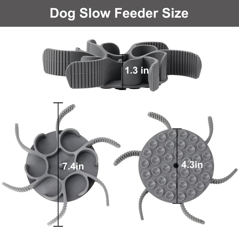 Dog Slow Feeder Dog Bowls Silicone Spiral Dog Food Bowls Feeder Insert to Slow Down Eating for Large Medium Small Breed Dogs Perfect with Stainles...