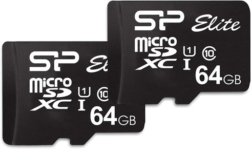 Silicon Power Elite 64GB microSDXC 2-Pack MicroSD Memory Card with Adapter for Nintendo-Switch, Wyze Cam...