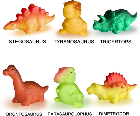 Light Up Bath Toys,6 Packs Floating Dinosaur Bathtub Toys for Toddlers,No Hole Baby Bath Toys for Kids,Great Birthday Christmas Easter for Boy and...