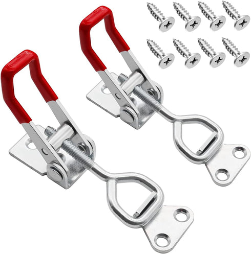 smseace 2 Pack Adjustable Toggle Clamp, 180Kg 400Lbs Holding Capacity Dedicated Button Clamp 4002, Quick Release Pull Latch?With Stainless Steel S...