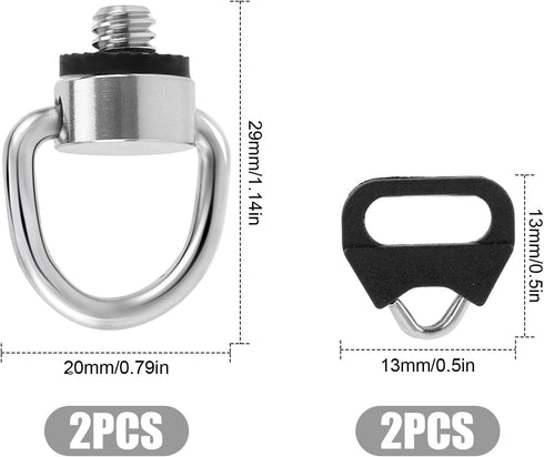 2pcs Camera Neck Strap Screw Holders, Stainless Steel Lug Ring Camera D Ring Camera Neck Strap Screw Holder with Triangle Split Rings Compatible f...