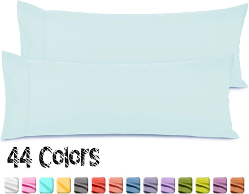 Nestl Body Pillow Cover - Soft Microfiber Pillowcase - Lightweight Light Blue - 20x54 Inches - Envelope Closure, Set of 2...