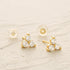 MYEARS Women Trio Stud Earrings Gold Three Diamond Cubic Zirconia Cluster Flower 14K Gold Filled Small Simple Handmade Hypoallergenic Everyday Jew...