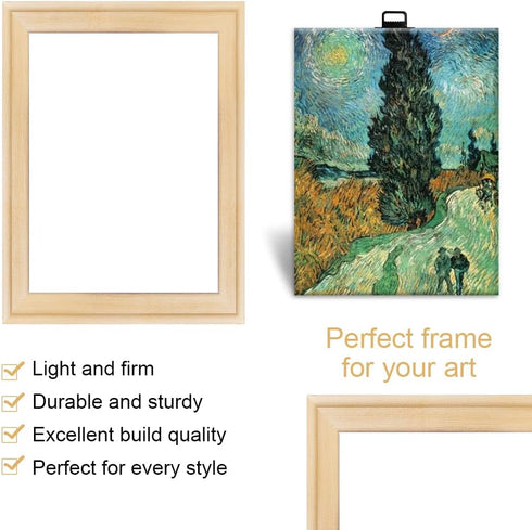 YCDC Solid Wood Canvas Frame, Premium Pine Wood Strips Bar Set, for Oil Paintings Poster Prints, DIY Arts Accessory Materials Supply, 16x20 Inch...