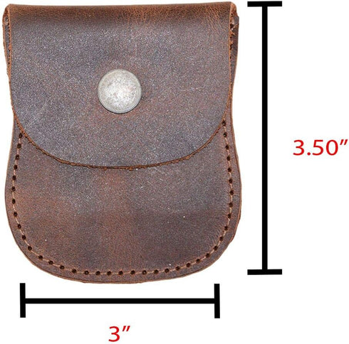 Hide & Drink, Curvy Coin Pouch, Pocket Case for Pennies, Rustic Bag, Travel Accessory, Full Grain Leather, Handmade, Bourbon Brown...