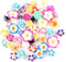 Assorted 50 Pack Tropical Flower Resin Charms Hawaiian Bali Plumeria Flatback Cabochons Flatback Plastic Beads for Miniature Fairy Garden Accessor...