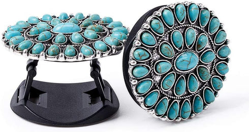 Turquoise Western Phone Grip Teal Marble Stone Phone Holder UYH6...