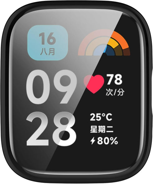 Compatible with Redmi Watch 3/3 lite SmartWatch Protective Case TPU All-Inclusive Compatible with Redmi Watch 3 Active, Watch Accessiores(Black)...