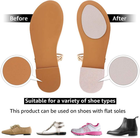 8-Pack Non-Slip Shoe Pads for Bottom of Shoes, Adhesive Anti-Slip Shoe Grips Stickers, High Heels Non-Skid Sole Protector (Clear)...