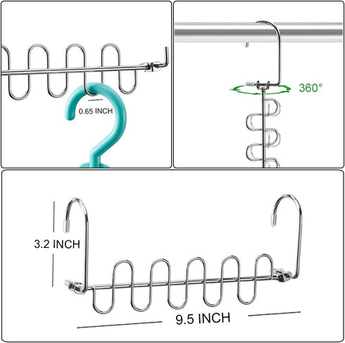 Meetu Closet Organizer - 9.5 Inch Cloth Hanger Magic Space Saving Hangers for Wardrobe Organization (Pack of 8)...