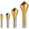 KEWAYO 4pcs Titanium Coated Countersink Chamfer Tool Deburring Tool Set Metal Wood Drill Bits Zhongbo Business...