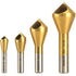 KEWAYO 4pcs Titanium Coated Countersink Chamfer Tool Deburring Tool Set Metal Wood Drill Bits Zhongbo Business...