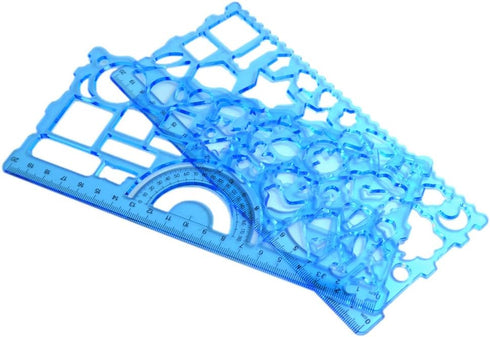 BronaGrand Plastic Templates Drawing Geometric Rulers Triangle Circle Drawing Ruler(Random Color)...