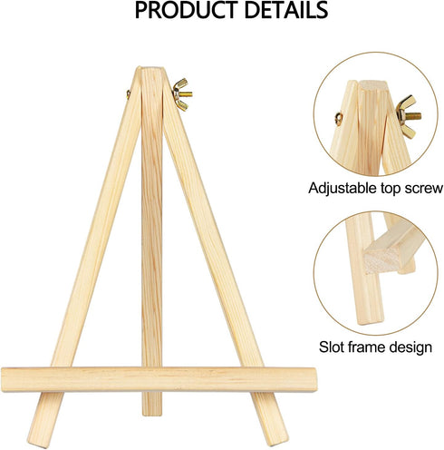 Dolicer Wooden Easel Stand, 1 Pack 9.5" Adjustable Tabletop Easels, Wood Small Easels for Painting Canvas, Portable Art Easel for Kids Adults Arti...