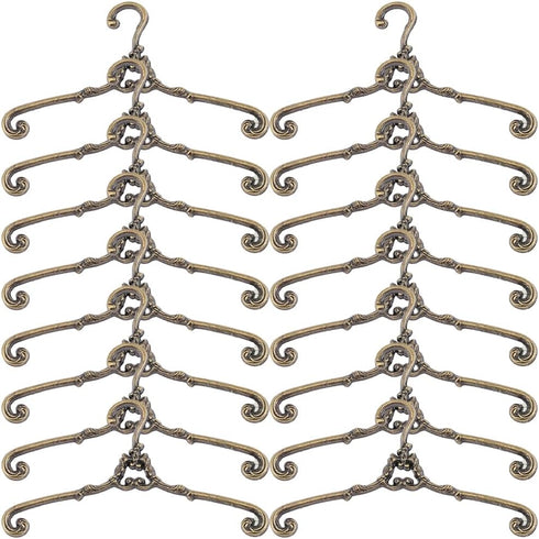 Gadpiparty Small Doll Cloth Hangers 24pcs Mini Clothes Hanger Little Hangers Metal Doll Dress Outfit Holders Wire Rack for Doll Clothes Gown Dress...