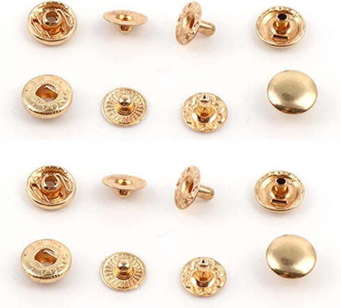 PECMER 50 Sets Snap Fasteners Kit 10mm Metal Snap Buttons Kit Leather Fasteners for Craft Sewing Clothes Leather Bracelets Belt Jackets Bags -200 ...