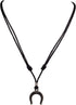 BlueRica Horseshoe on Adjustable Black Cord Necklace (Old Silver Finish)...