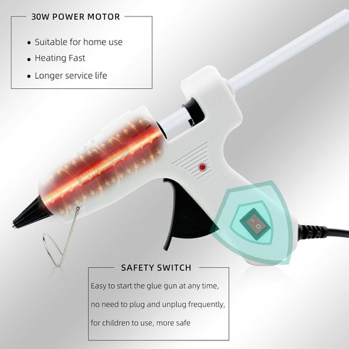 Hot Melt Gun Kit with On/Off Switch, Hot Glue Gun Mini for Crafts with 30Pcs Glue Sticks for DIY, Crafts, Home School Project, 30W1...