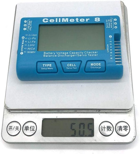 RC CellMeter 8 Digital 1S-8S Battery Capacity Checker Battery Voltage Tester LCD Backlight for LiPo Life Li-ion NiMH Nicd...