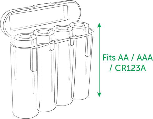4 Pack AA/AAA / CR123A Black Battery Holder Storage Cases...