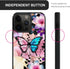 ZHEGAILIAN Case Compatible with iPhone 15 Pro Max,Pink Blue Butterfly Cases Compatible with iPhone 15 Pro Max for Girls,Non-Slip Pattern Cover[Sho...