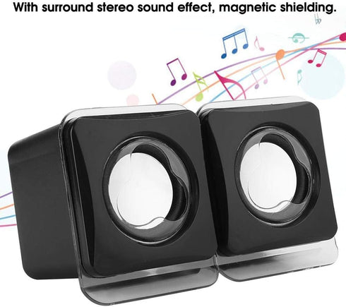 Computer Speakers for Desktop PC Laptop Mac, USB 2.0 Mini Wired Combination Speaker Dual Stereo Clear Speaker System with Volume Control...