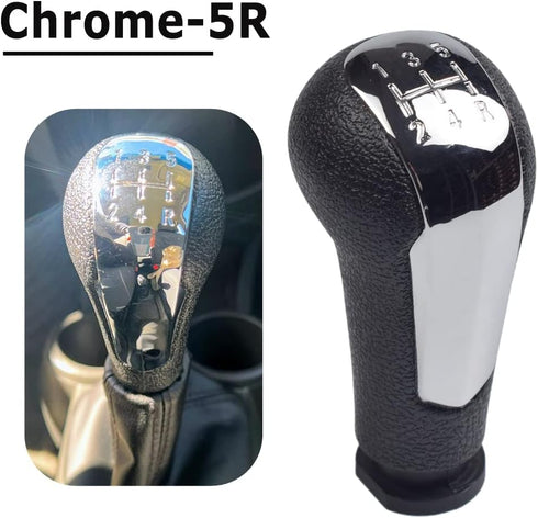 5 Speed Gear Shift Knob Shifter Lever Head for Chevrolet Spark M300 2009 2010 2011 2012 2013 2014 2015 2016 (Chrome 5R Speed)...