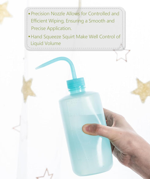 Melphoe Tattoo Wash Bottle Squeeze 3Pcs 500ml Squirt Bottle Succulent Watering Can, Safety Rinse Bottle, Plastic Squeeze Medical Lab Washing Bottl...