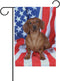 ALAZA Cute Dachshund with American Flag Polyester Garden Flag House Banner 12 x 18 inch, Two Sided Welcome Yard Decoration Flag for Wedding Party ...