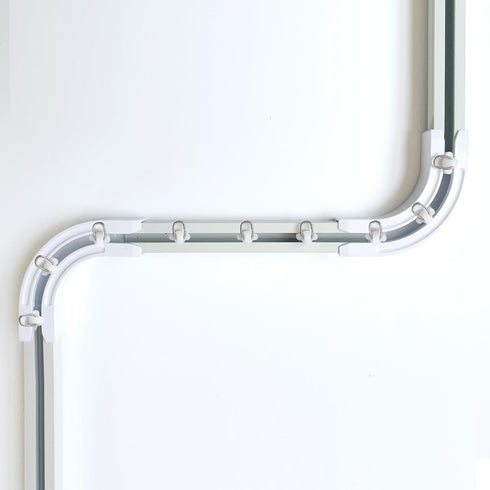 90° Curved Connectors for Track Curtains Ceiling Mount/Wall Mount, Ceiling Track for Curtains, Room Divider Curtains Tracks?White 2PCS?....