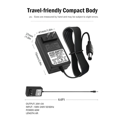 Replacement for Massage Gun 20v Charger Adapter, Compatible with Theragun Elite, Theragun PRO G4, G3, G3PRO, G3-PRO Deep Tissue Massage Gun Adapte...