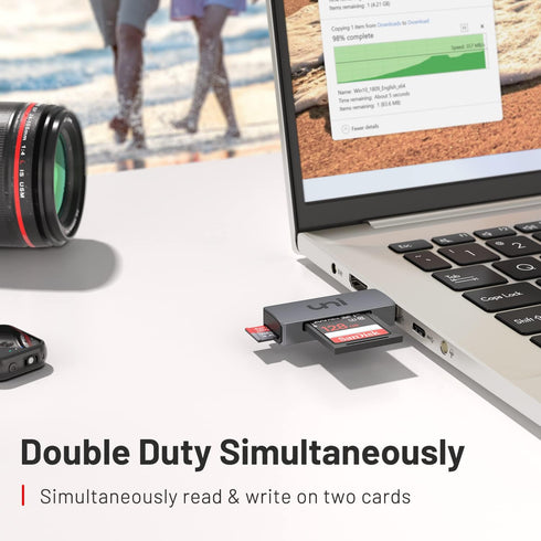 uni SD Card Reader, USB 3.0 SD Card Adapter High-Speed Micro SD Memory Card Reader Support SD/Micro SD/TF/SDHC/SDXC/MMC/UHS-I Card Compatible with...