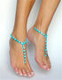 1 Pair Sandal Beach Turquoise Barefoot Sandal Foot Jewelry Anklet Chain Foot Bracelet...
