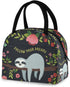 ZZKKO Animal Sloth Follow Your Dream Lunch Bag Box Organizer Lunch Container Insulated Zipper Meal Prep Cooler Handbag For Women Men Home School O...