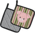 Caroline's Treasures BB6930PTHD Pig Face Pair of Pot Holders Kitchen Heat Resistant Pot Holders Sets Oven Hot Pads for Cooking Baking BBQ, 7 1/2 x...