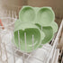 Owl Shape Silicone Baby Feeding Set, Toddler Suction Plates and Bowls Set with Spoons, Kids Silicone Dinnerware Set Eating Utensils, Green...