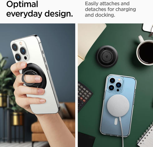 Spigen O-Mag Ring (Upgraded) (MagFit) Magnetic Phone Holder Grip (Popsocket) Designed for MagSafe Compatible with iPhone 15 Pro Max, 15 Pro, 15 Pl...